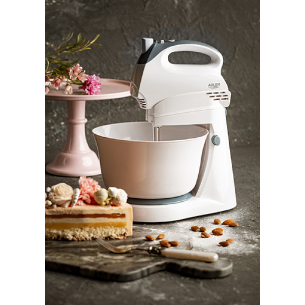 ADLER MIXER WITH A BOWL 400W WHITE