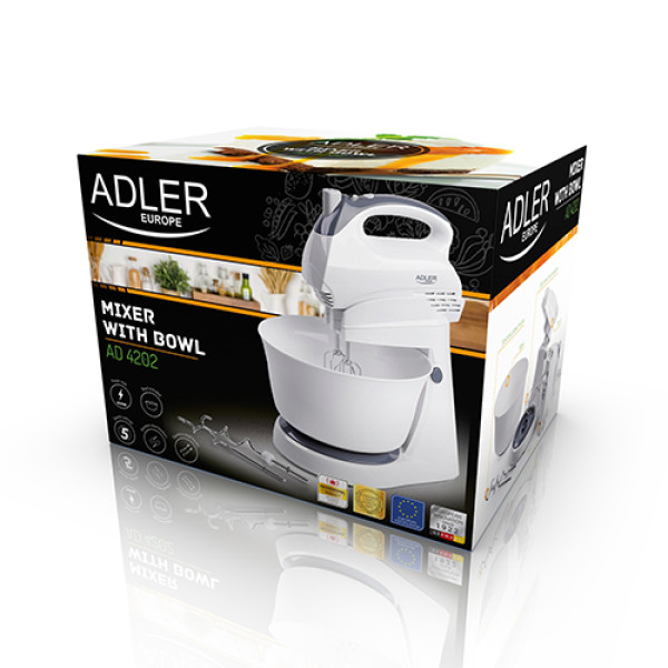 ADLER MIXER WITH A BOWL 400W WHITE