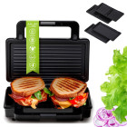 ADLER 2-IN-1 SANDWICH MAKER 1400W BLACK/SILVER