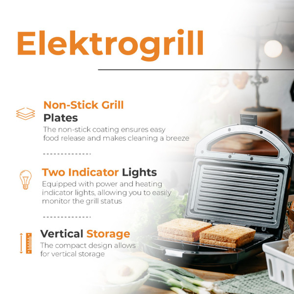 ADLER ELECTRIC GRILL 1000W BLACK