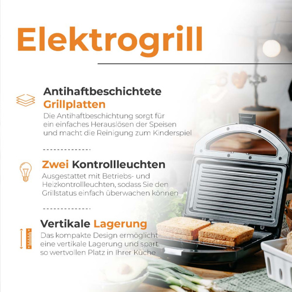ADLER ELECTRIC GRILL 1000W BLACK