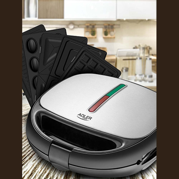 ADLER 5-IN-1 MULTIFUNCTIONAL BAKING DEVICE 1200W BLACK/SILVER