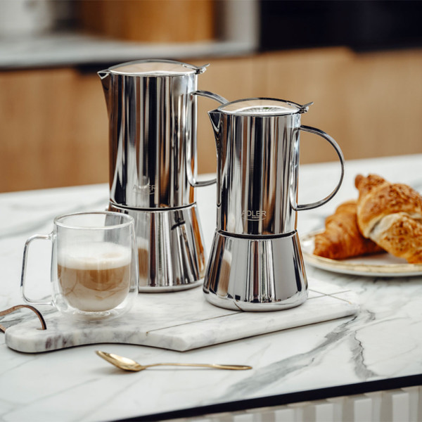 ADLER ESPRESSO COFFEE MAKER 350ML SILVER STEEL