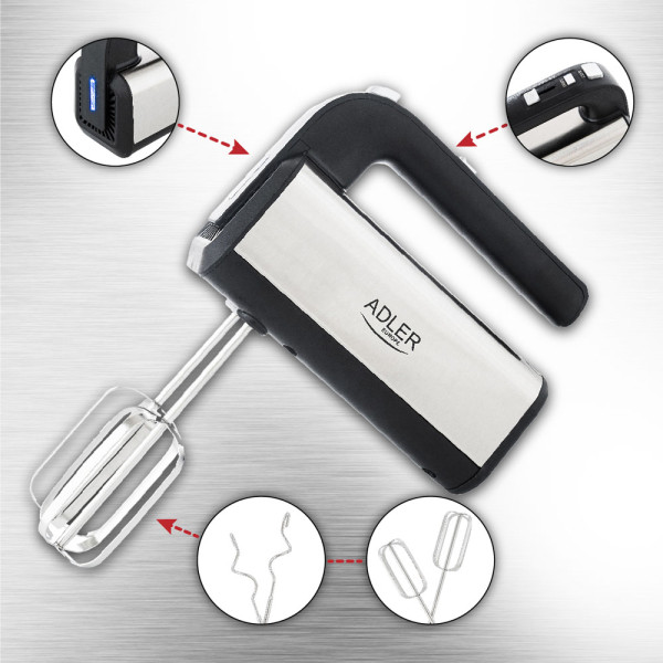 ADLER HAND MIXER INOX 800W