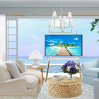 GEMBIRD TV FLOOR STAND 55'-86' WHITE/WOOD MAX VESA 600x400