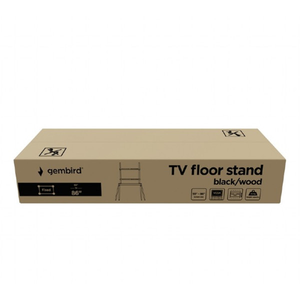 GEMBIRD TV FLOOR STAND 55'-86' BLACK/WOOD MAX VESA 600x400 GEMBIRD TV FLOOR STAND 55'-86' BLACK/WOOD MAX VESA 600x400