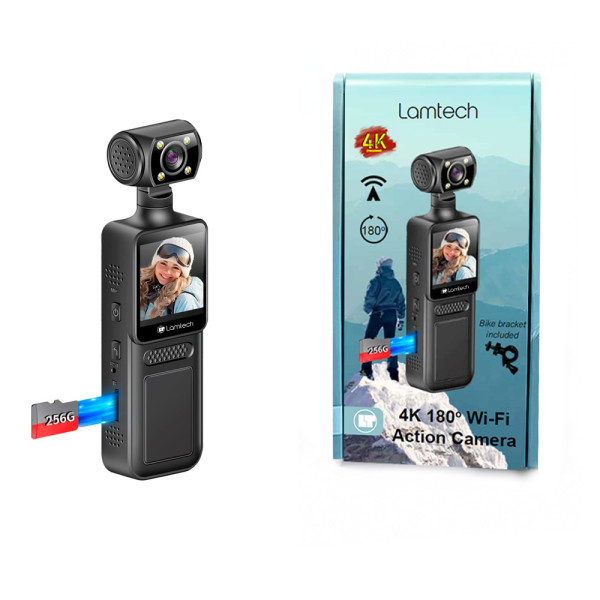 LAMTECH 4K 180ο ACTION CAMERA WITH WIFI