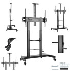 GEMBIRD HEIGHT ADJUSTABLE TV FLOOR STAND WITH CASTER WHEELS 60' - 100' GEMBIRD HEIGHT ADJUSTABLE TV FLOOR STAND WITH CASTER WHEELS 60' - 100'