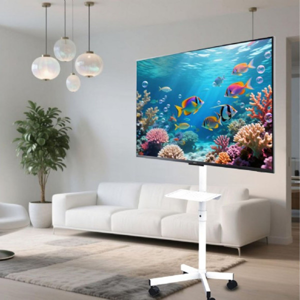 GEMBIRD TV FLOOR STAND TILT WITH CASTER WHEELS 32'-55' WHITE GEMBIRD TV FLOOR STAND TILT WITH CASTER WHEELS 32'-55' WHITE
