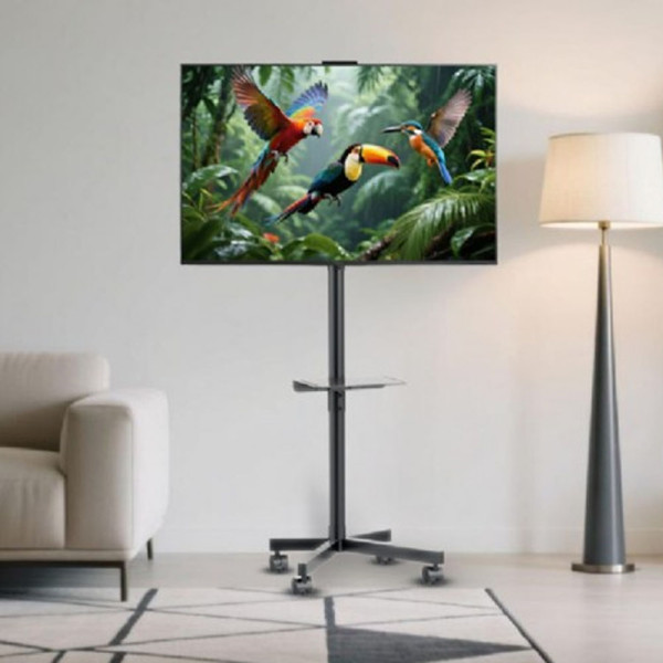 GEMBIRD TV FLOOR STAND TILT WITH CASTER WHEELS 32'-55' BLACK GEMBIRD TV FLOOR STAND TILT WITH CASTER WHEELS 32'-55' BLACK