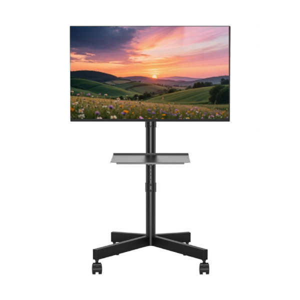 GEMBIRD TV FLOOR STAND TILT WITH CASTER WHEELS 32'-55' BLACK GEMBIRD TV FLOOR STAND TILT WITH CASTER WHEELS 32'-55' BLACK
