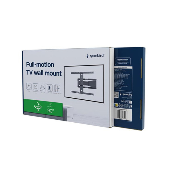 GEMBIRD FULL-MOTION TV WALL MOUNT 43'-90' Vesa 600x400 black