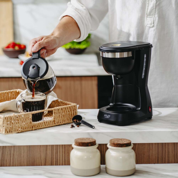 ADLER DRIP COFFEE MAKER 0.6L BLACK