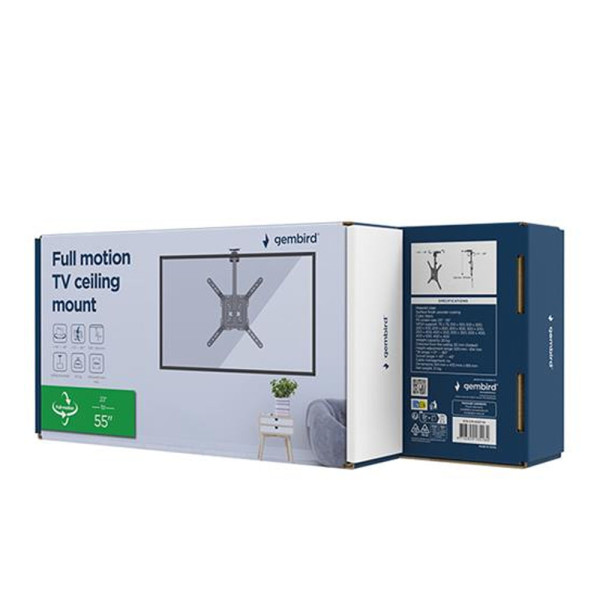 GEMBIRD FULL MOTION TV CEILING MOUNT 23'-55' VESA 400X400 BLACK