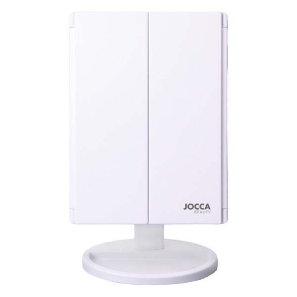 JOCCA FOLDABLE MAKEUP MIRROR WITH LED LIGHT AND 1X/2X/3X MAGNIFICATION WHITE