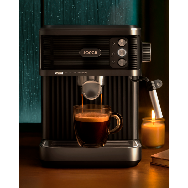 JOCCA 20 BAR ESPRESSO MACHINE WITH STEAM WAND AND 1.8 LITRE WATER TANK BLACK