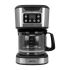 JOCCA DIGITAL DRIP COFFEE MACHINE 1.5L WITH GLASS JUG AND TIMER SILVER/BLACK