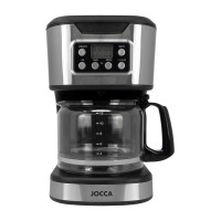 JOCCA DIGITAL DRIP COFFEE MACHINE 1.5L WITH GLASS JUG AND TIMER SILVER/BLACK
