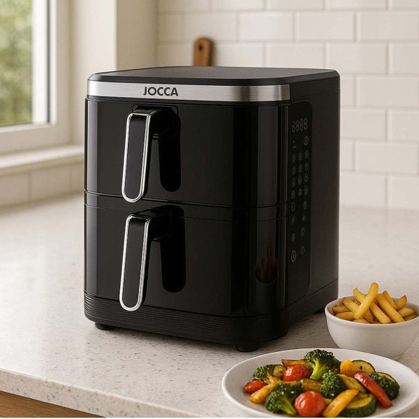 JOCCA 11L DOUBLE AIR FRYER BLACK