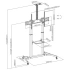 SBOX MOBILE FLOOR STAND 60'-100' / 152-254 cm VESA 1000x600 WHITE