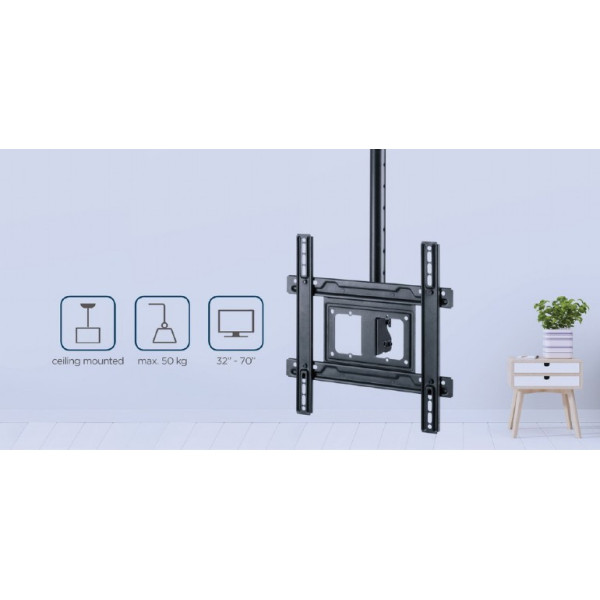 GEMBIRD FULL MOTION TV CEILING MOUNT, 32' – 70' BLACK