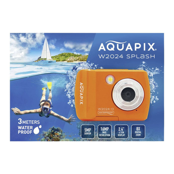 AQUAPIX WATERPROOF CAMERA W2024-W SPLASH ORANGE