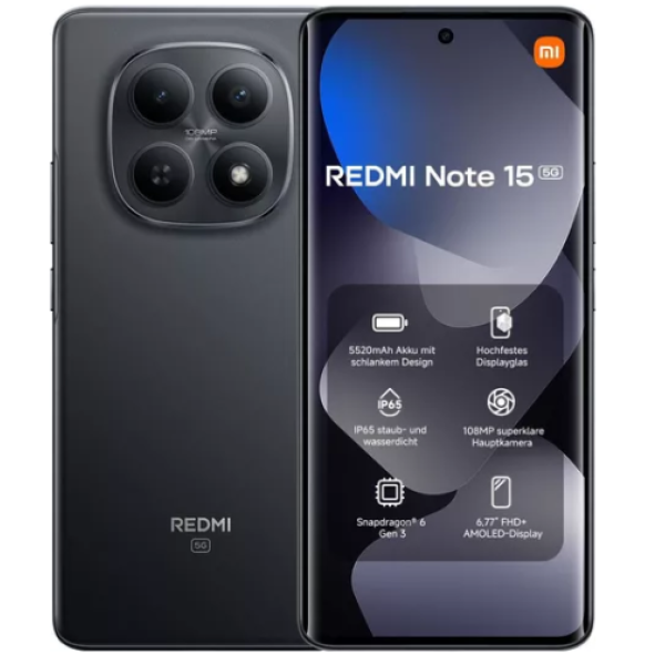 Xiaomi Redmi Note 15 6GB Ram 128GB Black 5G- EU