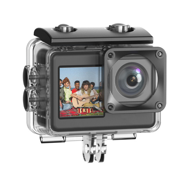 LAMTECH 8K EIS DUAL SCREEN WIFI ACTION CAMERA WITH REMOTE CONTROL BLACK