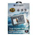 LAMTECH 8K EIS DUAL SCREEN WIFI ACTION CAMERA WITH REMOTE CONTROL BLACK