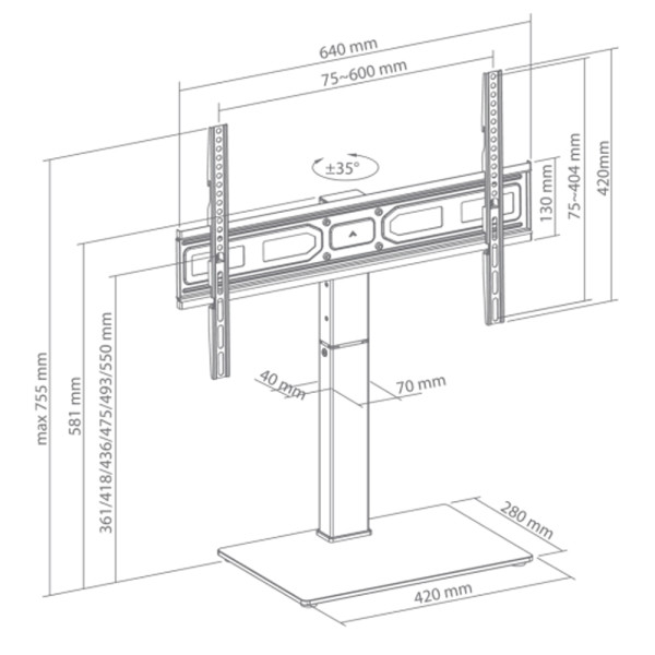 SBOX FLOOR FIXED MOUNT BLACK