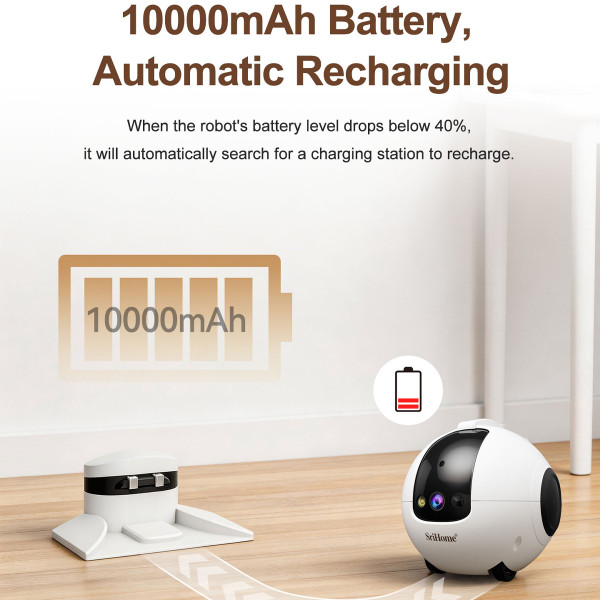 SRIHOME PET COMPANION ROBOT CAMERA 4MP HD RESOLUTION WHITE