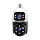 SRIHOME DUAL LENS LIGHT BULB CLOUD WIFI SECURITY CAMERA 2MP WHITE