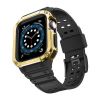 Πλαστικό Λουράκι Με Θήκη Για Smartwatch Μαύρο Χρυσό