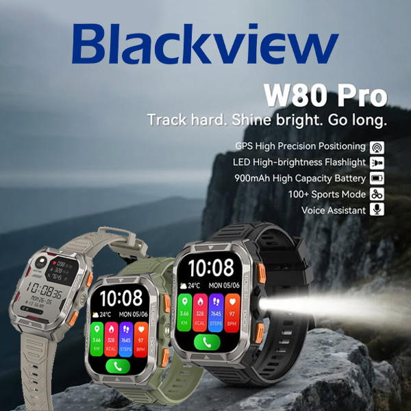BLACKVIEW BT5.3 MULTITASK SMARTWATCH BLACK  W80 PRO